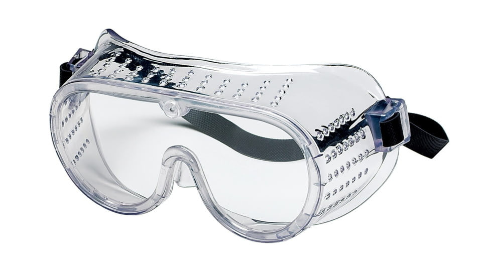 MCR Safety 22 Series Safety Goggles, UV-AF Anti-Fog Coating, Adjustable Rubber Strap, Perforated Frame Direct vent Design, Clear Lens, One Size, 2225R