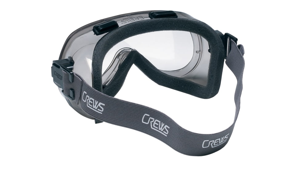 MCR Safety 24 Series Safety Goggles, Anti-Fog Coating, Adjustable Elastic Strap, Foam Lined, Clear, One Size, 2410F