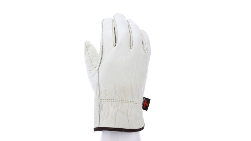 MCR Safety 3201M Leather Drivers Work Gloves, Select Grade Unlined Grain Cow Leather, Straight Thumb, Beige, Medium, 3201M