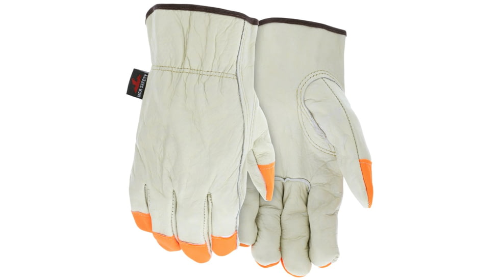 MCR Safety 3213SCHVSP Leather Drivers Work Gloves, CV Grade Cow Grain Leather, Beige, Small, 3213SCHVSP