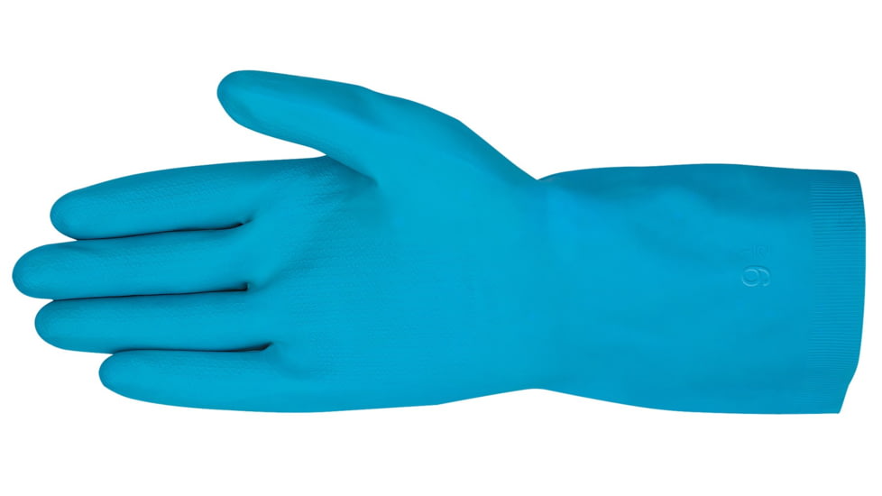 MCR Safety 5190B Long Canners Latex Gloves, 18 mil Thickness, 12in Length, Unlined Industry Standard Grade, Blue, Large, 5190B