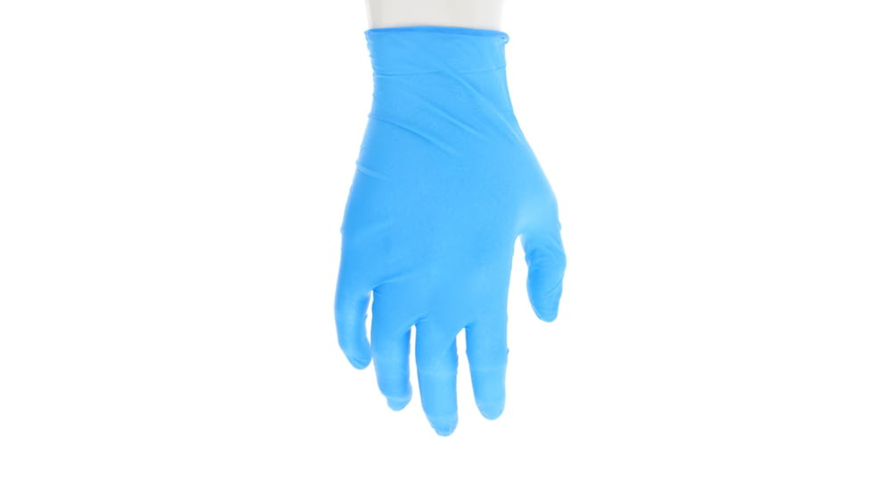 MCR Safety 6015L NitriShield Disposable Nitrile Gloves, Powder Free Industrial Food Service Grade, 9.5in Length, 4 mil Thickness, Blue, Large, 6015L