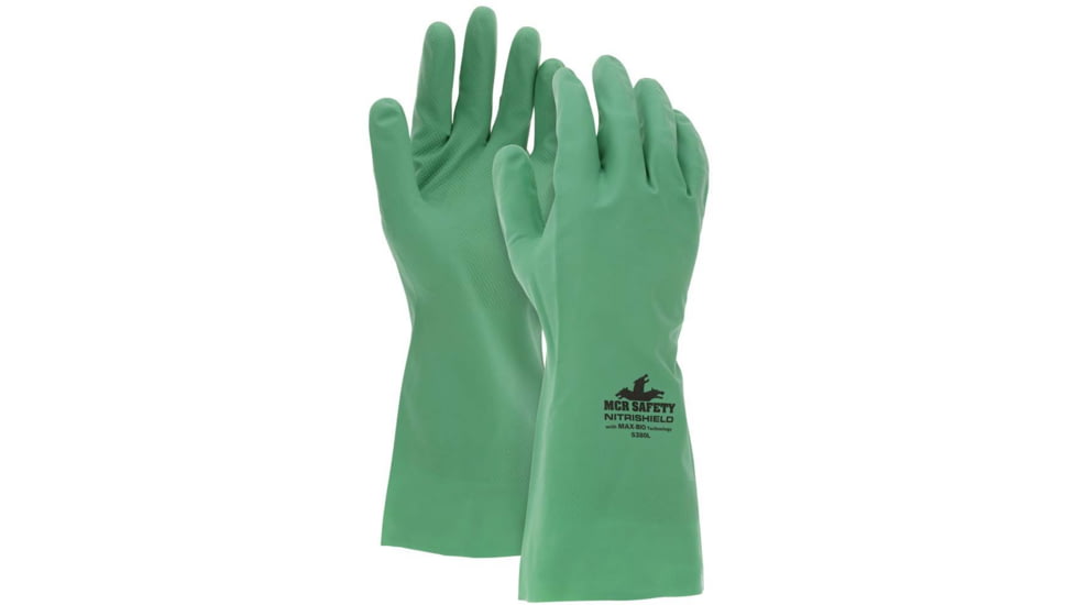 MCR Safety NitriShield Biodegradable Nitrile Gloves, Green, Large, 5380L