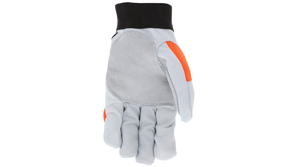 MCR Safety 906DPOM Mechanics Work Gloves, Rugged Grain Goatskin with Cowhide Double Palm, Reinforced Thumb Crotch, Spandex Back, White, Medium, 906DPOM