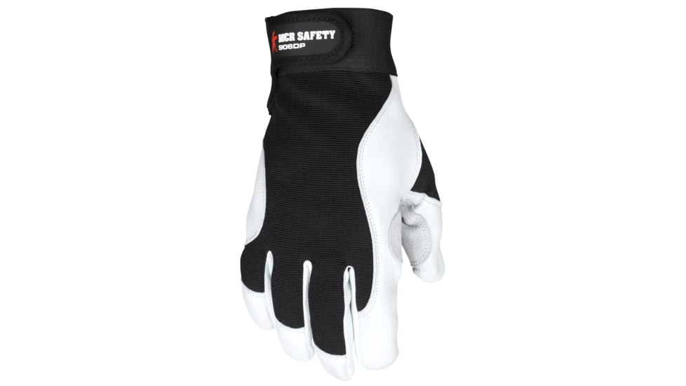 MCR Safety 906DPXL Mechanics Work Gloves, Rugged Grain Goatskin with Cowhide Double Palm, Reinforced Thumb Crotch, Spandex Back, White, X - Large, 906DPXL