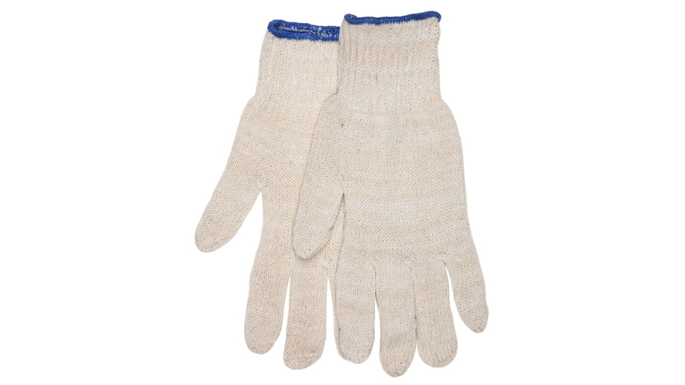 MCR Safety 9635M String Knit Work Gloves, 7 Gauge Regular Weight, Natural 60% Cotton 40% Polyester, Hemmed Cuff, Natural, Medium, 9635M