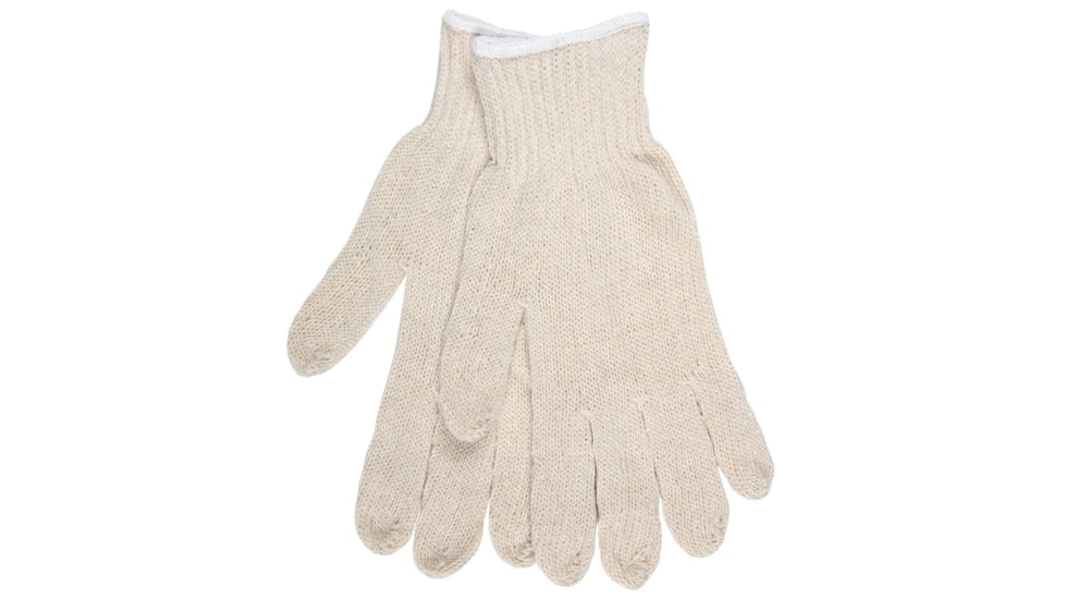 MCR Safety 9636M String Knit Work Gloves, 7 Gauge Regular Weight, Natural 60% Cotton 40% Polyester, Hemmed Cuff, Natural, Medium, 9636M
