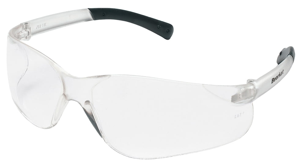 MCR Safety BearKat BK1 Series Safety Glasses with Uncoated Lens, Soft Non-Slip Temple Materia, Clear, One Size, BK010