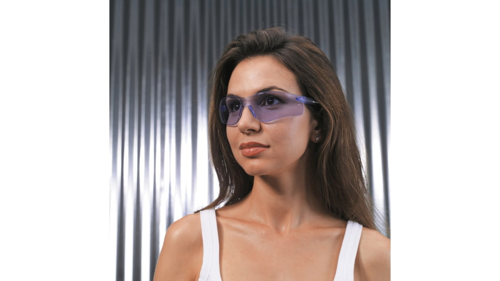 MCR Safety BearKat BK2 Series Safety Glasses, Soft Non-Slip Temple, Light Blue, One Size, BK213