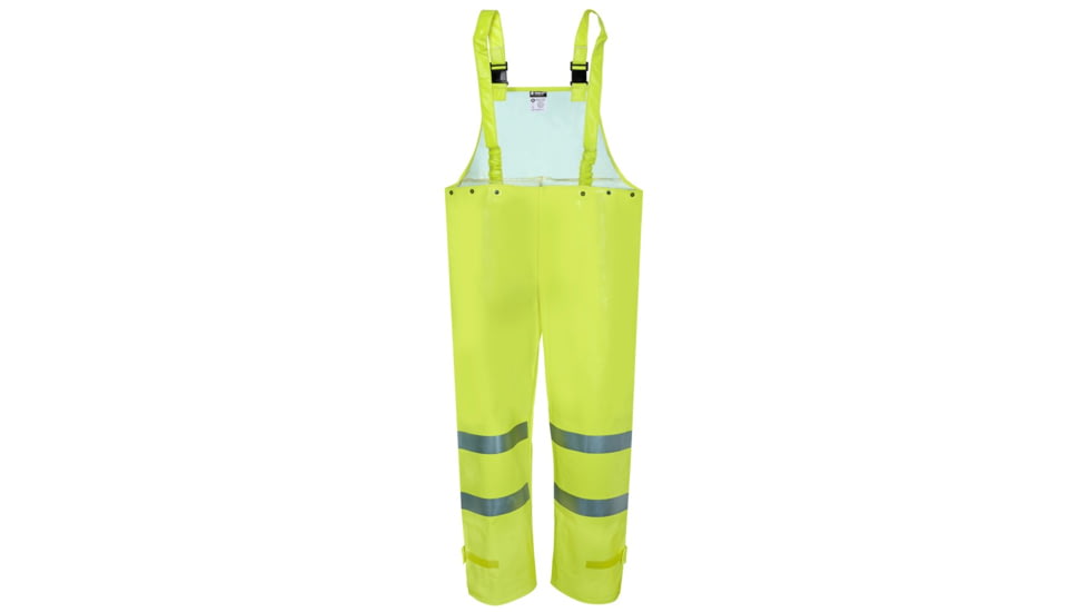 MCR Safety Big Jake PVC/Nomex Flame Resistant Rain Pant, ANSI Class E Hi-Vis Standard, HRC2/CAT2 with ARC Rating ATPV 8.9 cal/cm2., Fluorescent Lime, M, BJ38BPM