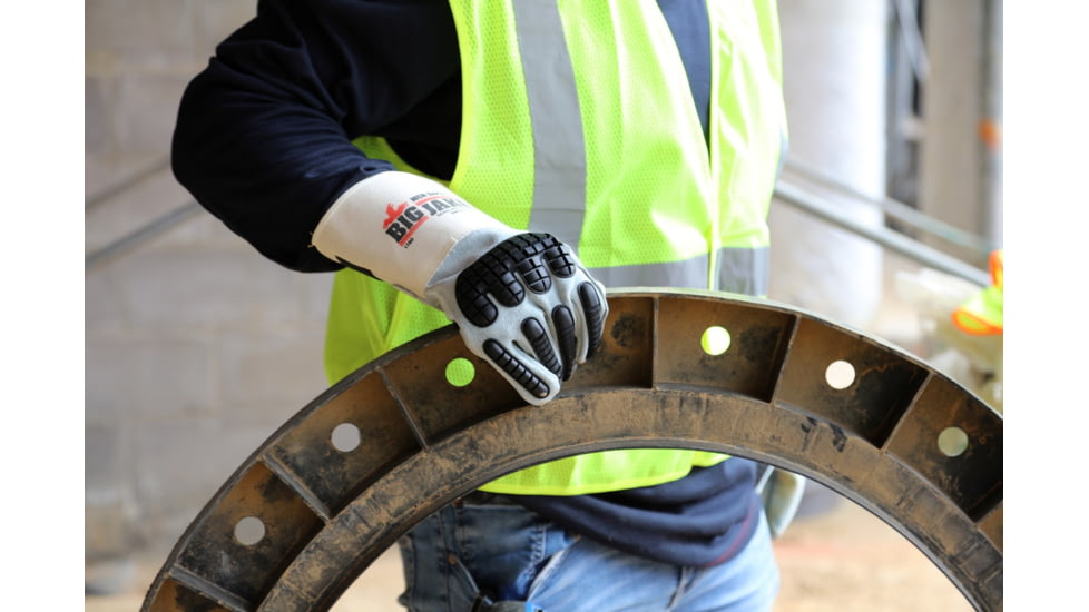 MCR Safety Big Jake Ultimate Protection Premium A+ Side Leather Palm Work Gloves, Gray, Large, 1760L