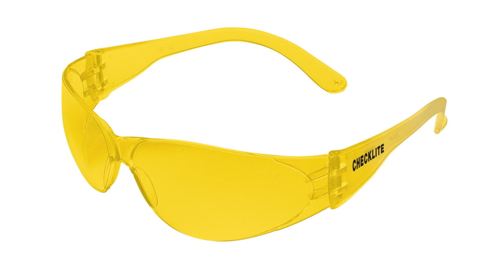 MCR Safety Checklite CL1 Series Safety Glasses, Excellent Orbital Seal and Fit, Amber, One Size, CL114