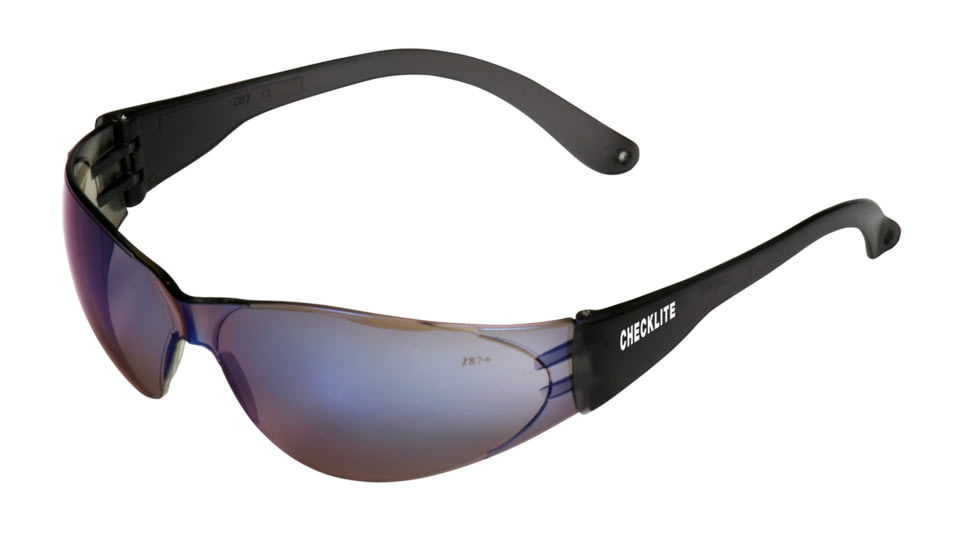 MCR Safety Checklite CL1 Series Safety Glasses, Excellent Orbital Seal and Fit, Blue Mirror, One Size, CL118
