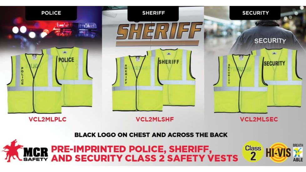 MCR Safety Hi Vis Reflective Lime Safety Vest - VCL2MLSHFX2