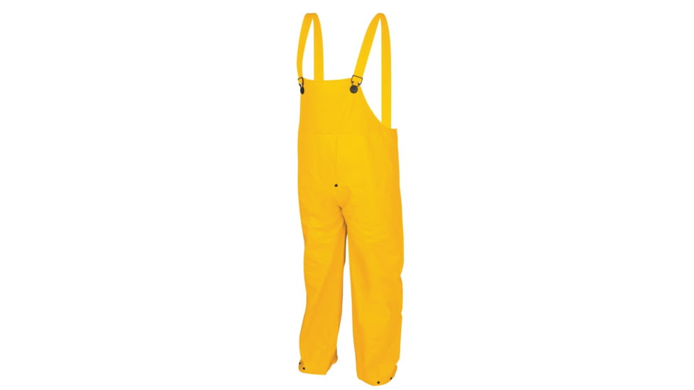 MCR Safety Classic Plus Series 3 Piece Waterproof Rain Suit, .35mm PVC/Poly, Corduroy Collar, Detachable Hood and Bib Pants, Yellow, M, 2403M