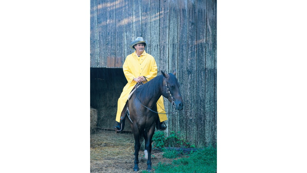 MCR Safety Classic Plus Series Waterproof Ankle Raincoat, .35mm PVC/Poly, Detachable Hood and Corduroy Collar, Yellow, 5X, 260CX5