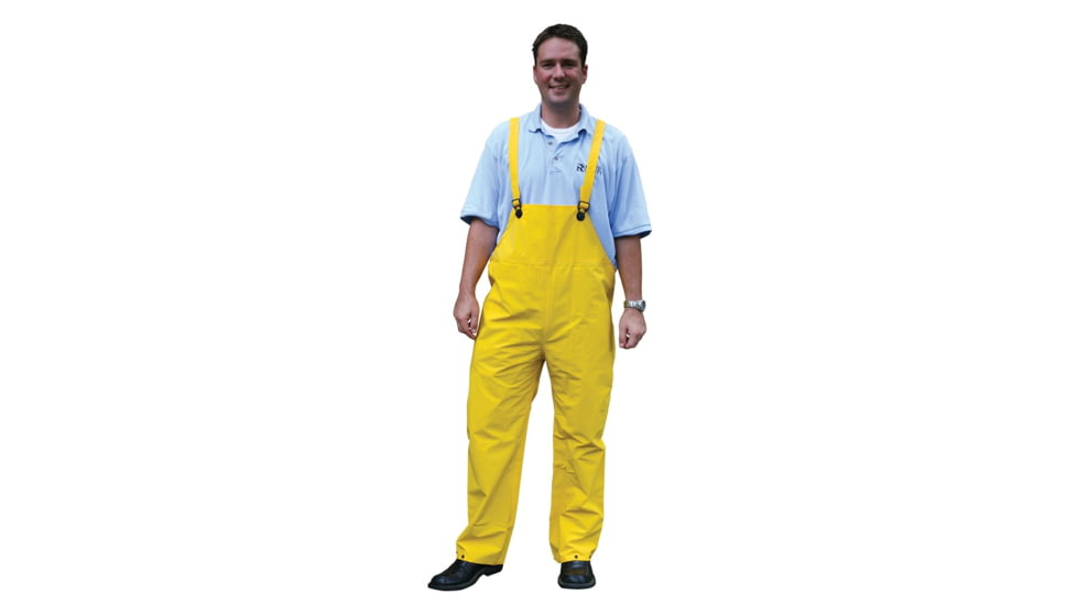 MCR Safety Classic Series Waterproof Rain Pants, .35mm PVC/Poly, Bib Overall Style with Fly Front, Yellow, 4X, 200BPX4