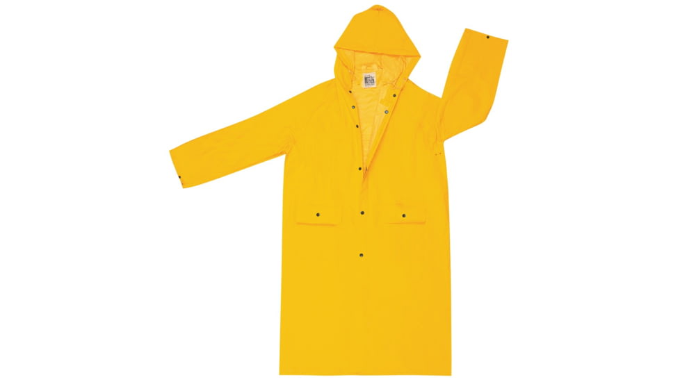 MCR Safety Classic Series Waterproof Raincoat, .35mm PVC/Poly, Detachable Hood, Yellow, 2X, 200CX2