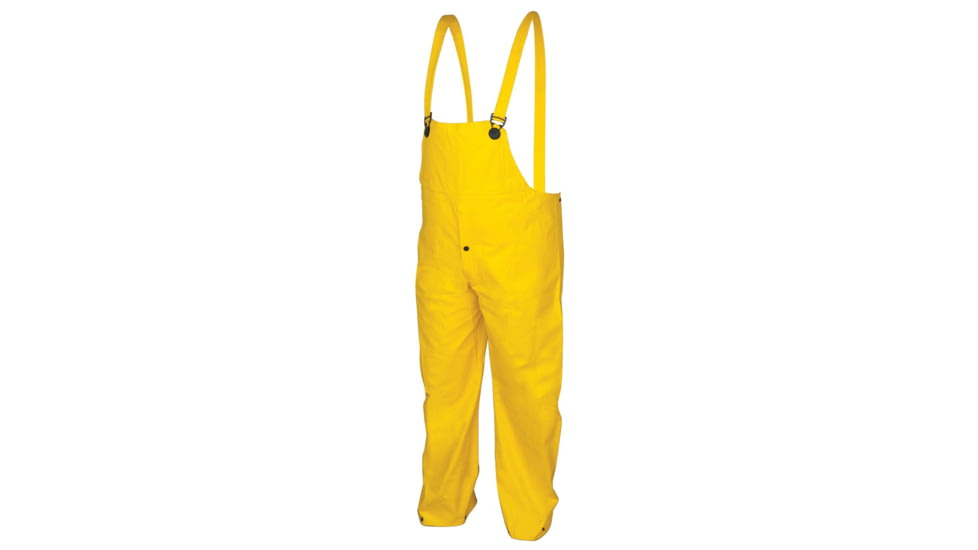MCR Safety Commodore Series 3 Piece Waterproof Rain Suit, PVC/Non-Woven Poly/Nylon, Rain Jacket, Detachable Hood and Bib Pants, Yellow, L, 6003L