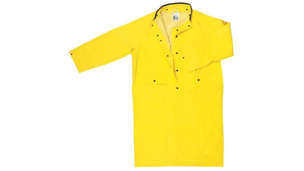 MCR Safety Concord Series Waterproof Long Raincoat, .35mm Neoprene/Nylon, No Hood, Yellow, XL, 800CNXL