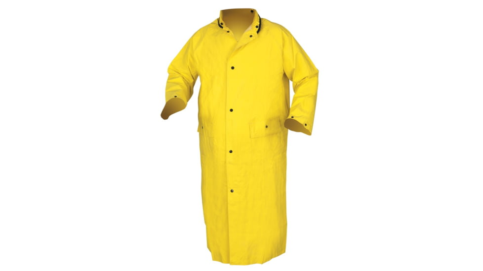 MCR Safety Concord Series Waterproof Long Raincoat, .35mm Neoprene/Nylon, No Hood, Yellow, XL, 800CNXL