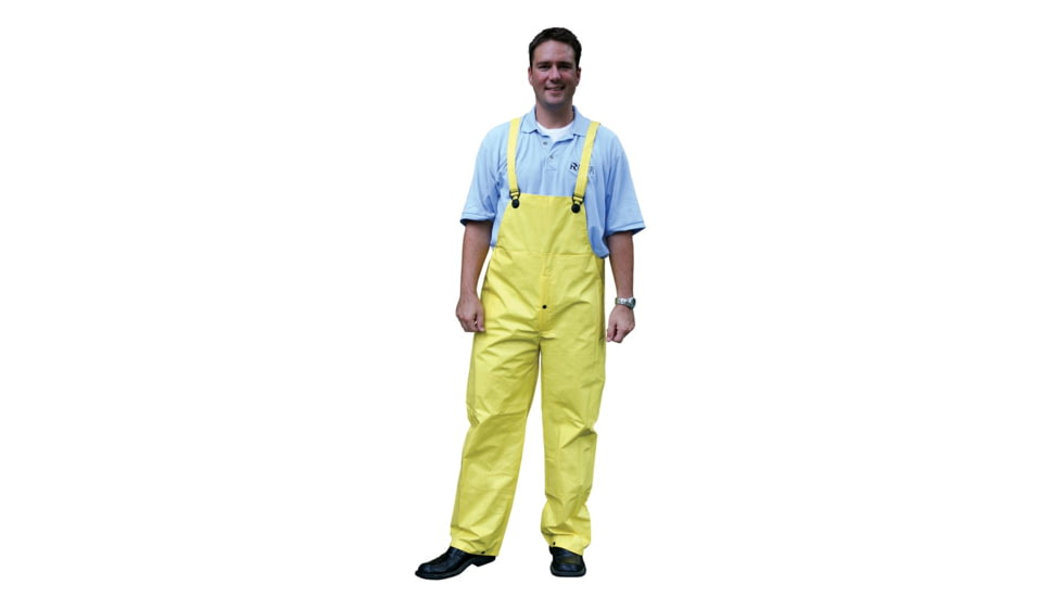 MCR Safety Concord Series Waterproof Rain Pants, .35mm Neoprene/Nylon, Bib Style Pant with Fly Front, Yellow, XL, 800BPXL