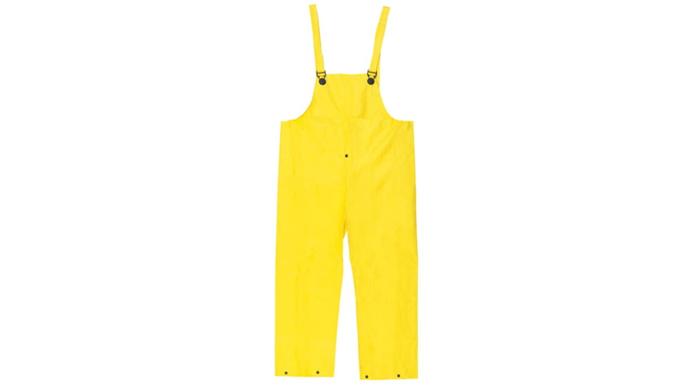 MCR Safety Concord Series Waterproof Rain Pants, .35mm Neoprene/Nylon, Bib Style Pant with Fly Front, Yellow, XL, 800BPXL