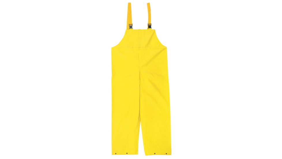MCR Safety Concord Series Waterproof Rain Pants, .35mm Neoprene/Nylon, Bib Style Pant with No Fly Front, Yellow, 2X, 800BFX2