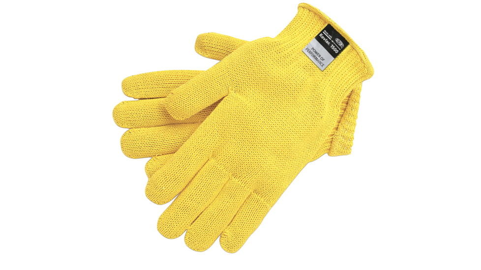 MCR Safety Cut Pro 7 Gauge DuPont Kevlar Shell Cut Resistant Work Gloves, Heavy Weight, Yellow, Small, 9375S
