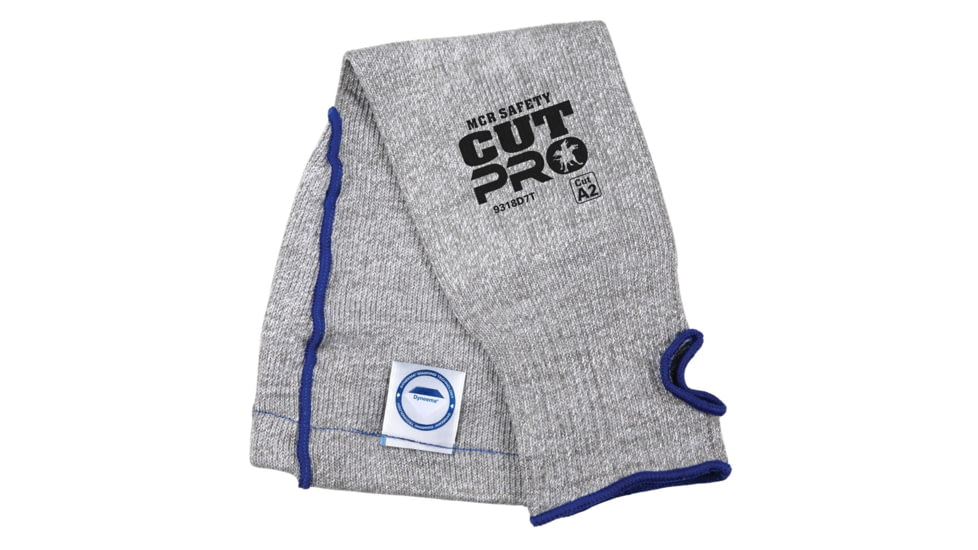 MCR Safety Cut Pro 7 Gauge Dyneema Cut Resistant Sleeves with Thumbslot, 18in Length, Upper Arm Gusset, Gray, One Size, 9318D7T