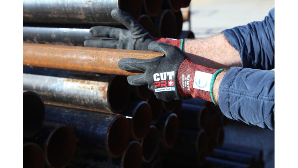 MCR Safety Cut Pro Cut Resistant Work Gloves, 15 Gauge Dyneema Diamond Technology, Sandy Nitrile Foam Coated Palm and Fingertips, Black, XX - Large, 90750XXL