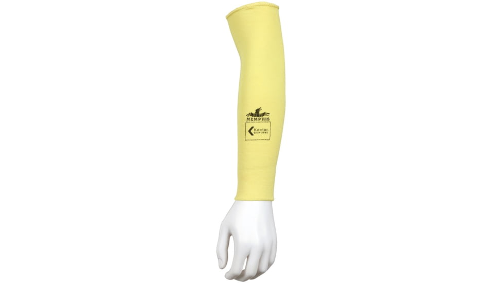 MCR Safety Cut Pro Double Ply DuPont Kevlar Cut Resistant Sleeves, 15in x 3 1/4in, Yellow, One Size, 9375