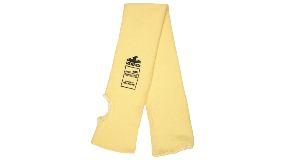 MCR Safety Cut Pro Double Ply DuPont Kevlar Cut Resistant Sleeves with Thumb Slot, 24in x 3 1/4in, Yellow, One Size, 93724T