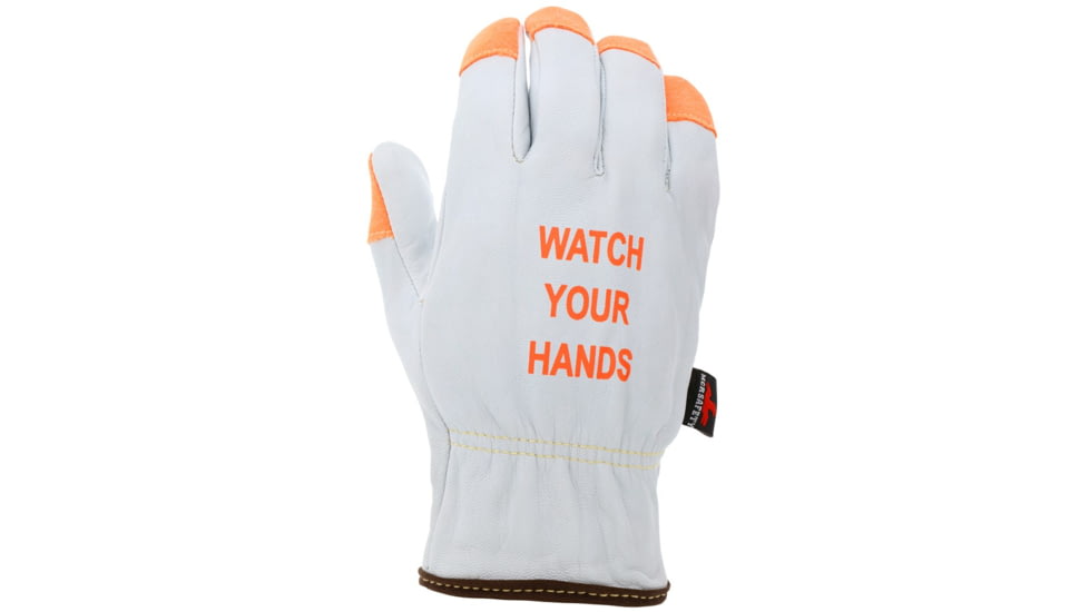 MCR Safety Cut Pro Driver Premium Grade Grain Goatskin, Leather Drivers Work Gloves, Kevlar/Steel Cut Resistant Lined, White, Small, 3601SKHVS