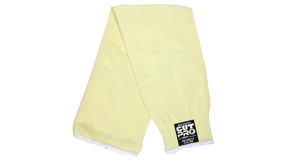 MCR Safety Cut Pro Hero 13 Gauge Cut Resistant Sleeves, ARX Aramid Fibers, 18in Length, Yellow, One Size, 9318K13