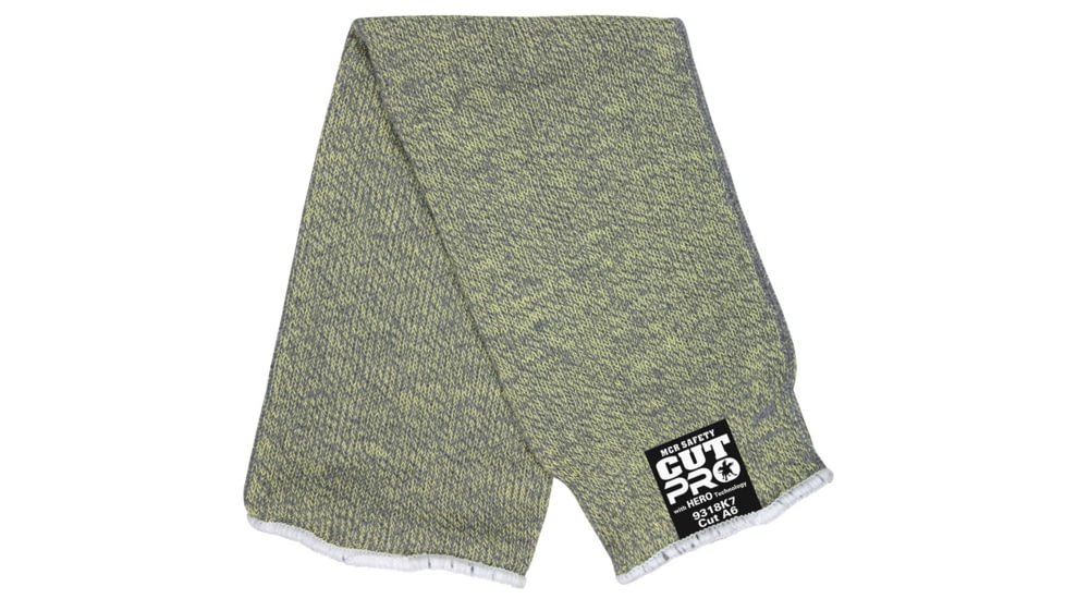 MCR Safety Cut Pro Hero 7 Gauge Regular Weight, ARX Aramid Fibers, Cut Resistant Sleeves, 18in Length, Green, One Size, 9318K7