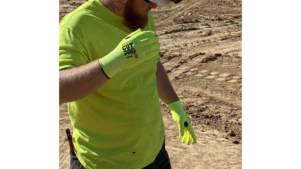 MCR Safety Cut Pro 18-Gauge HyperMax Hi Vis Cut Resistant Work Gloves, Lime, Large, 92728HVL