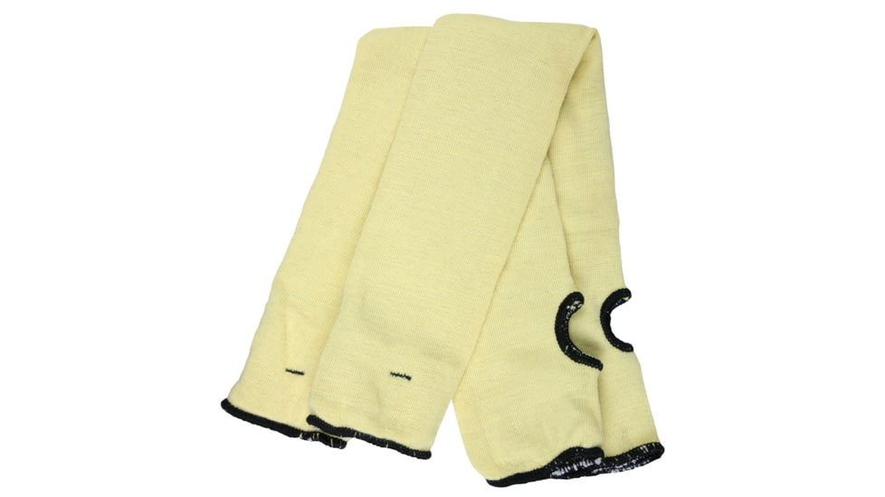 MCR Safety Cut Pro Kevlar Exterior with Cotton Interior Cut Resistant Sleeves with Thumb Slot, 22in x 3 1/4in, Hem, Yellow, One Size, 9379KCTJ
