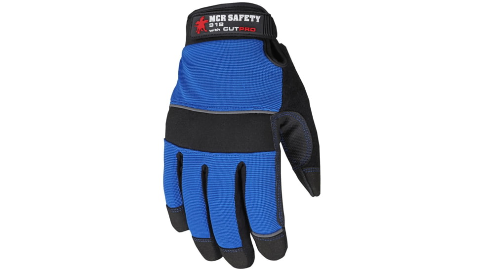 MCR Safety Cut Pro Mechanics Gloves, Reinforced PVC Coated Synthetic Leather Palm, Insulated, DuPont Kevlar Lined, Black, Large, 918L