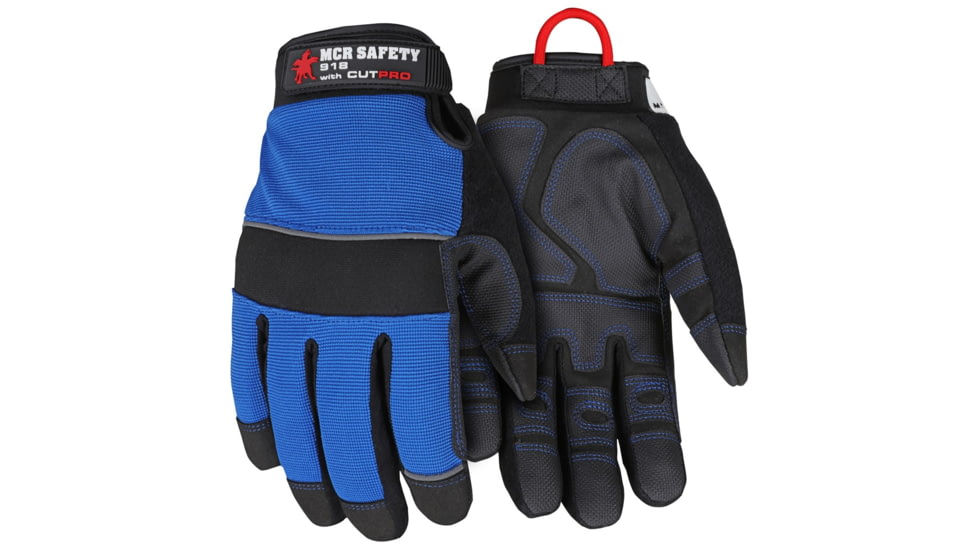 MCR Safety Cut Pro Mechanics Gloves, Reinforced PVC Coated Synthetic Leather Palm, Insulated, DuPont Kevlar Lined, Black, Large, 918L