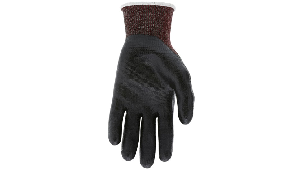 MCR Safety Cut Pro Ninja Max Cut Resistant Work Gloves, Bi-Polymer Coated Palm and Fingertips, Black/Salt and Pepper, Large, N9676GL