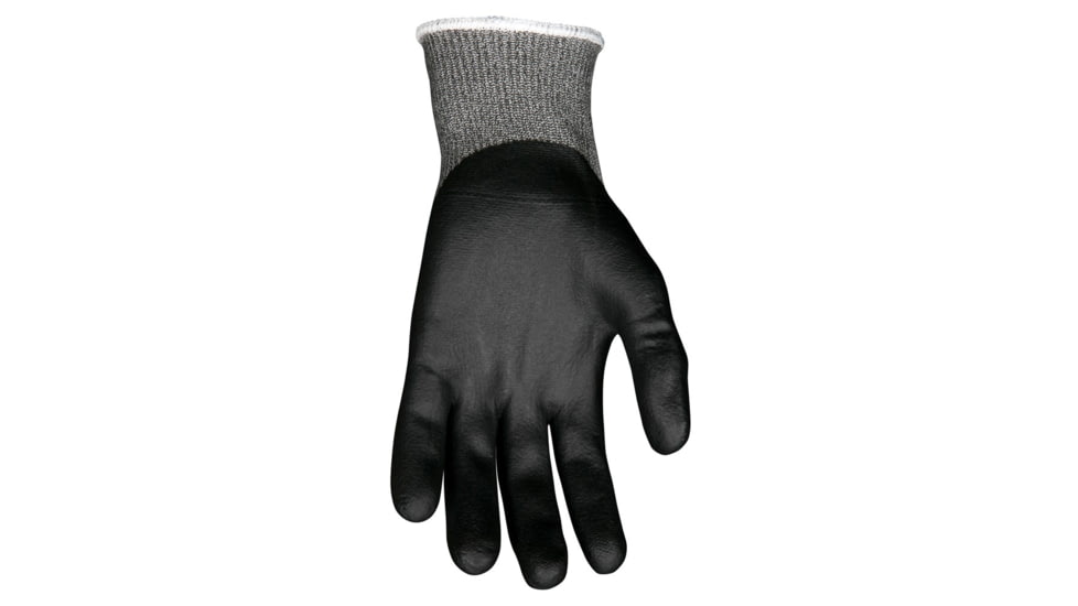 MCR Safety Cut Pro Ninja Max Cut Resistant Work Gloves, Bi-Polymer Coated Palm, Fingertips, and Over the Knuckles, Black/Gray, Large, N9676GKDL
