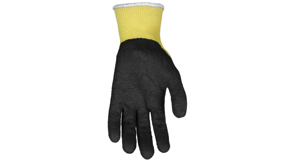 MCR Safety Cut Pro Ninja Wave Cut Resistant Work Gloves, 10 Gauge Kevlar Shell, Nitrile Wave Coated Palm and Fingertips, Black/Yellow, X - Large, N96930XL