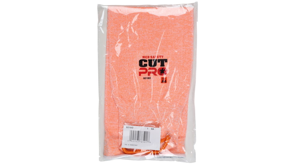 MCR Safety Cut Pro Sleeves 13 Gauge Hypermax Hi-Vis Silicone Bicep Grip Pads, 20in Length, ANSI Cut A4, Orange, One Size, 9218O