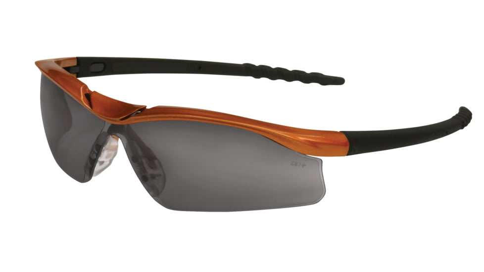MCR Safety DL1 Series Safety Glasses, UV-AF Anti-Fog Coating, Soft TPR Nose Piece, Gray/Nuclear Orange Frame, One Size, DL212AF