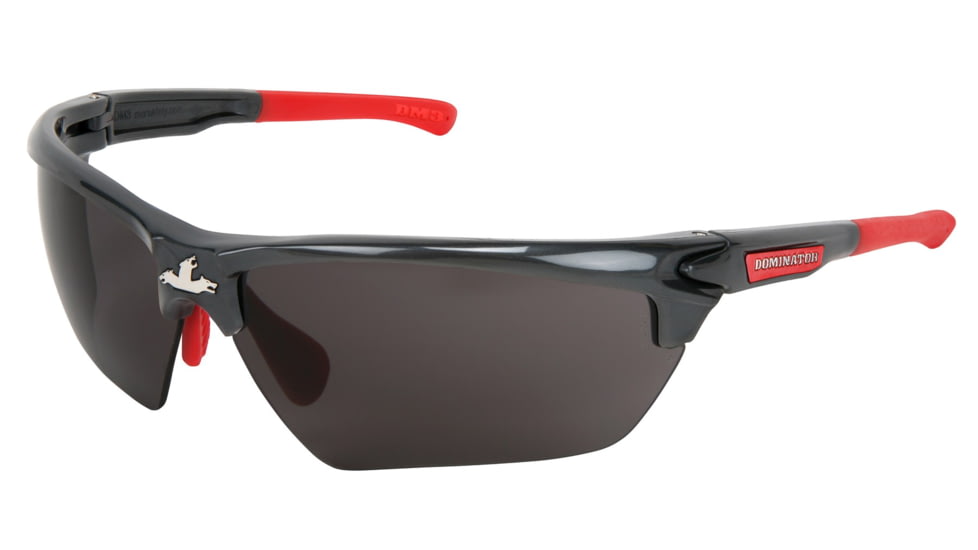 MCR Safety Dominator DM3 Series MAX6 Lenses Anti-Fog Safety Glasses, Adjustable Wire Core Temples and Nose Piece, Gray, One Size, DM1312PF