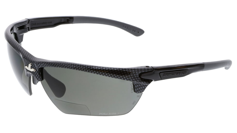 MCR Safety Dominator DM3 Series Polarized Biofocal Readers 2.5 Diopter MAX36 Lenses Anti-Fog/Anti Scratch Safety Glasses, Gray, One Size, DM3H25GZDC