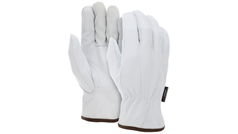 MCR Safety Drivers Glove, Select Grain Goatskin, Keystone Thumb, White, Small, 3613S