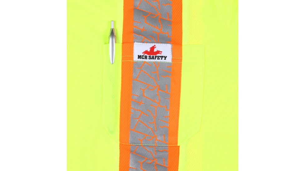 MCR Safety FFLTC3SLXL Hi Vis Safety Work T-Shirts, Soft Poly Birdseye Mesh, Long Sleeve and Tagless Design, ANSI 107 Type R Class 3, Lime, XL, FFLTC3SLXL