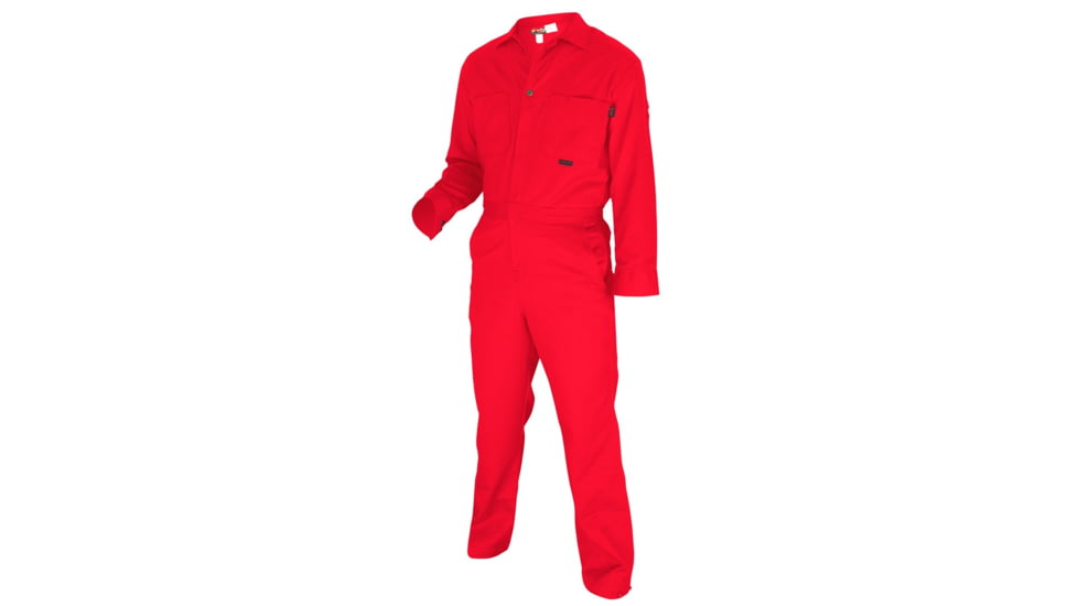 MCR Safety Flame Resistant Contractor Coverall, 100% Cotton, Red, 62 TALL, CC1R62T